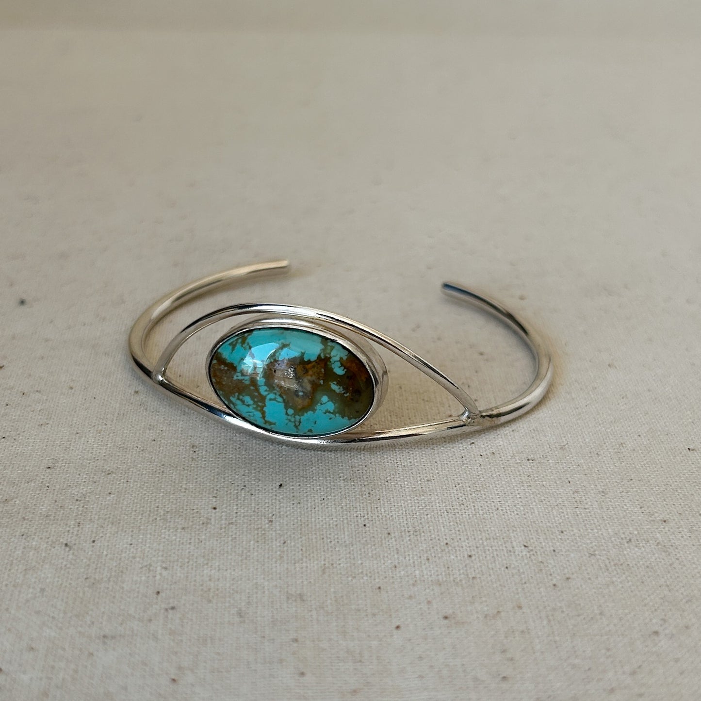 Silver and turquoise cuff bracelet