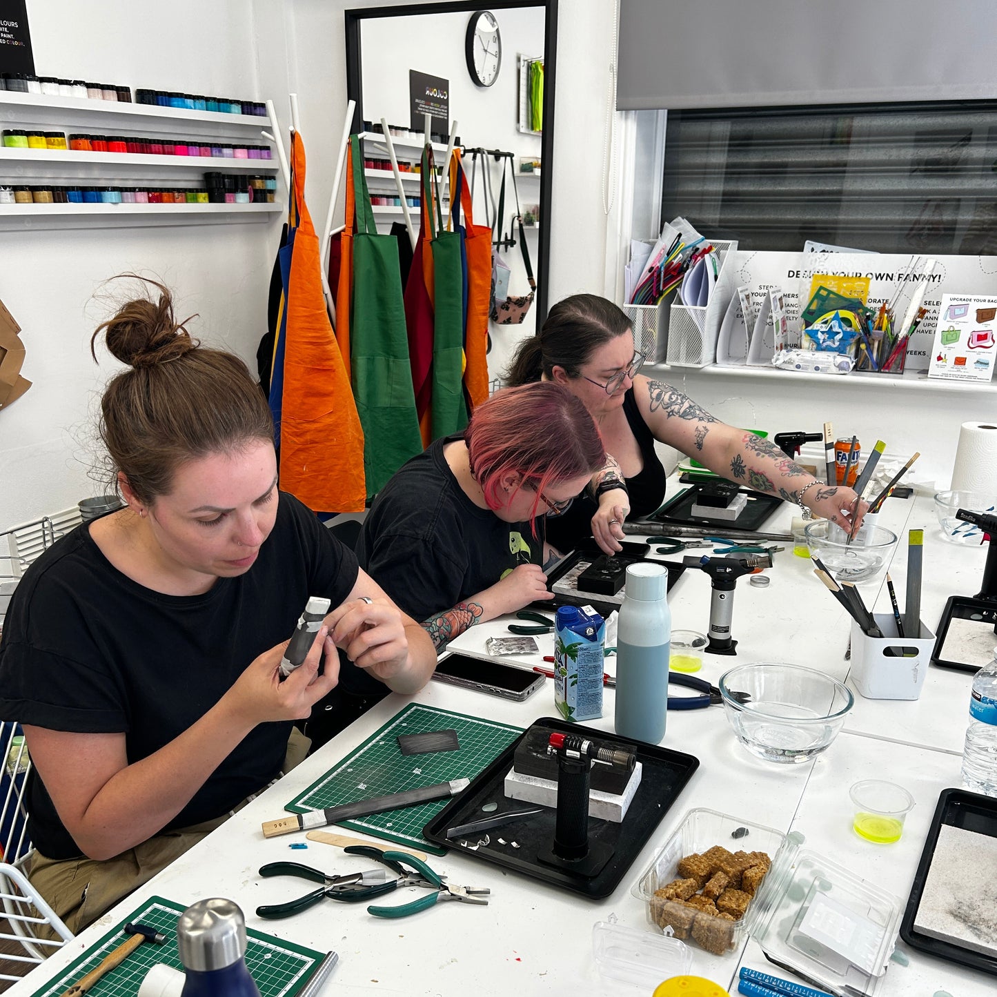 Students in Seaglass jewellery workshop