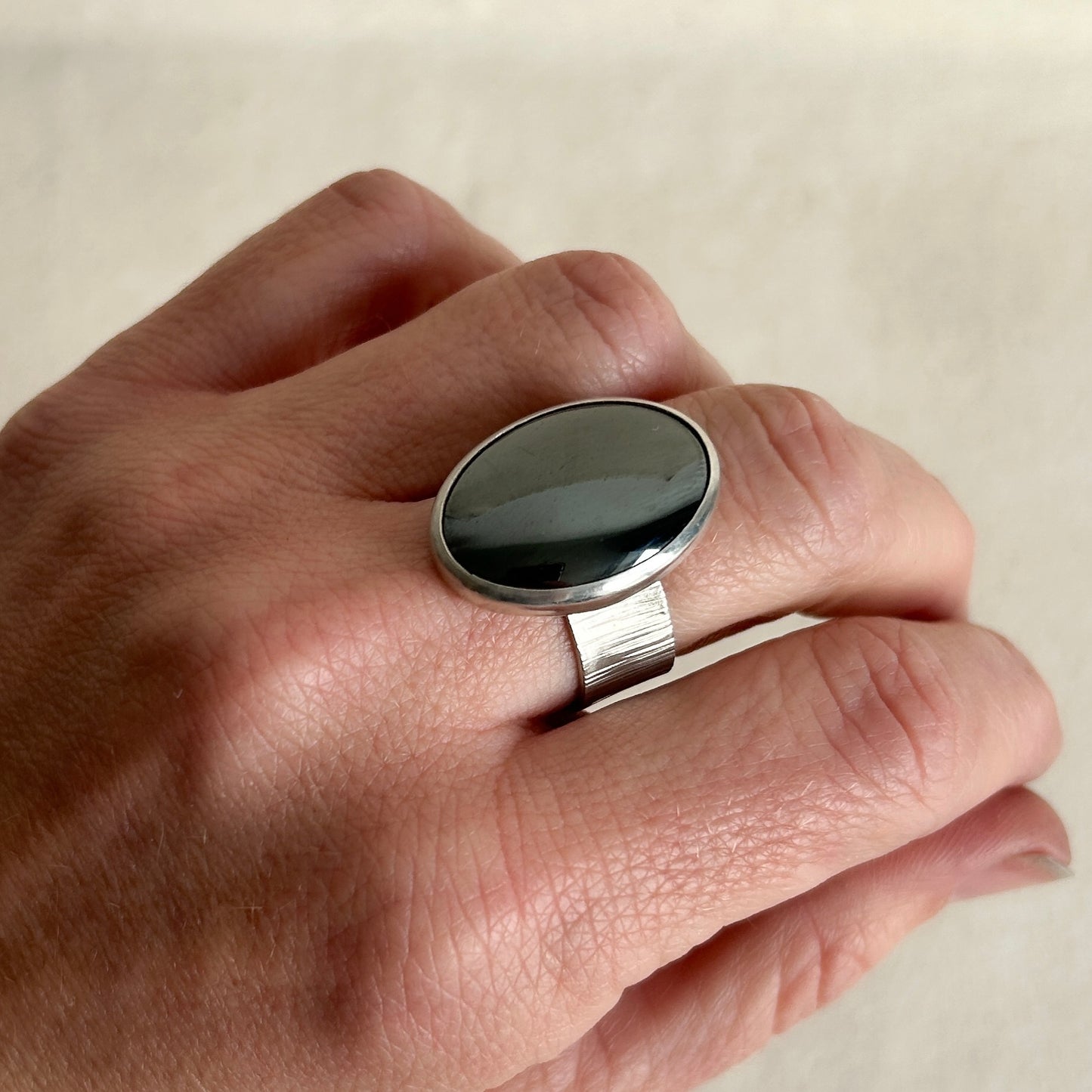 Hematite Silver Ring