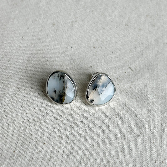 Small opal stud earrings