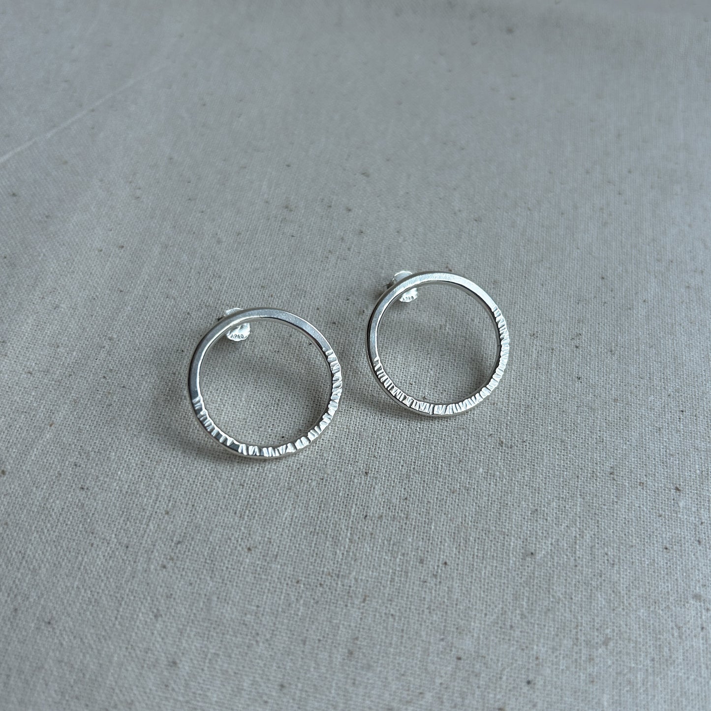 Silver bubble stud earrings