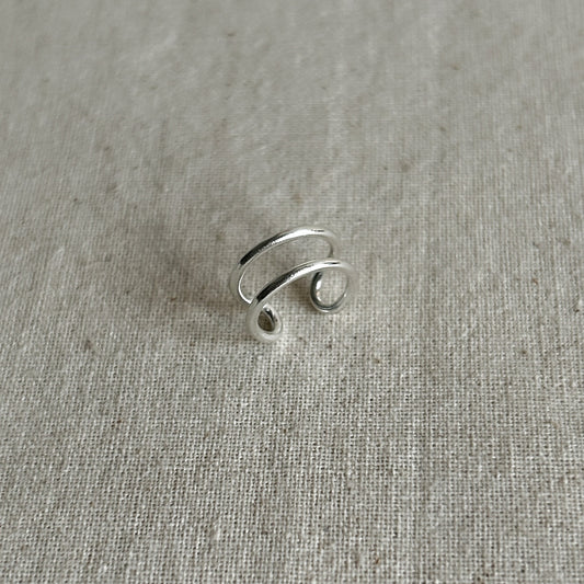 Silver ear cuff for non-pierced ears