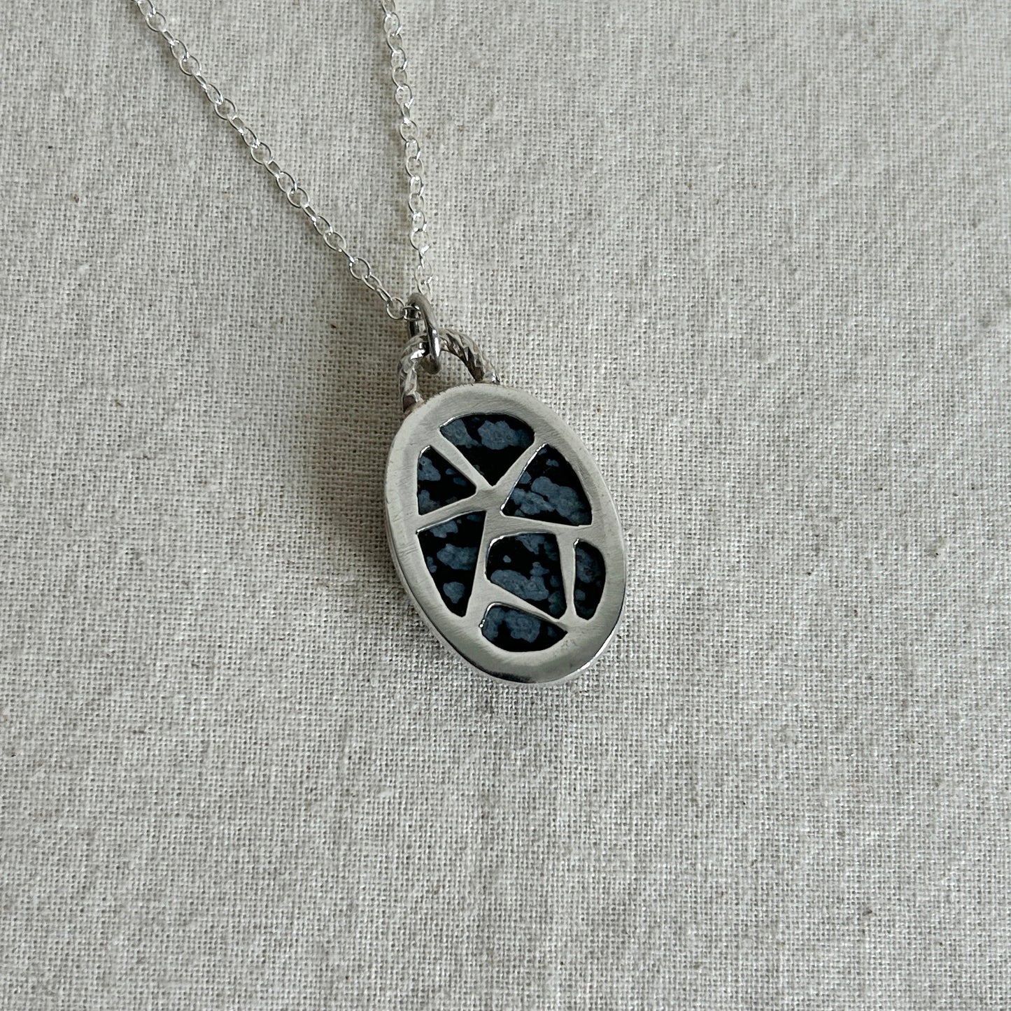 Snowflake Obsidian Pendant