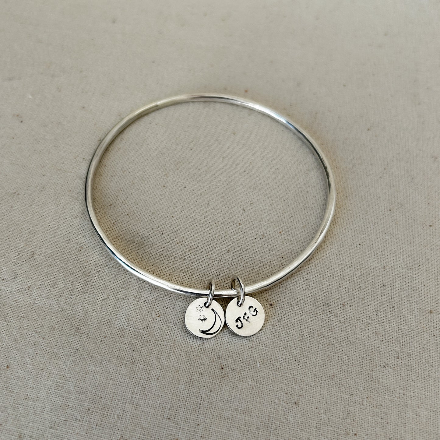 Sterling silver bangle sample for workshop
