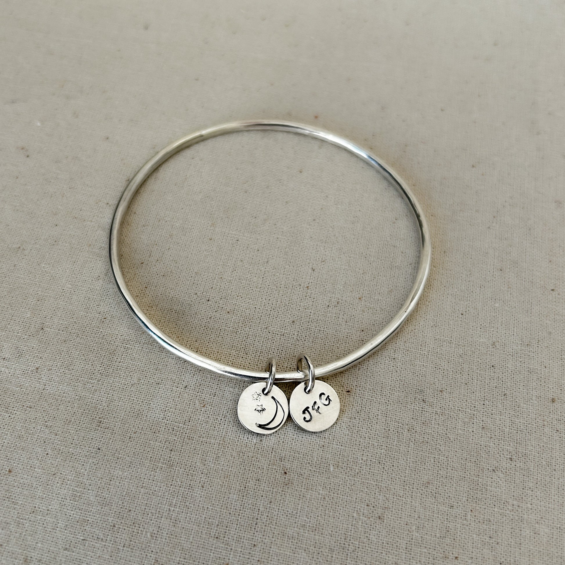 Sterling silver bangle sample for workshop