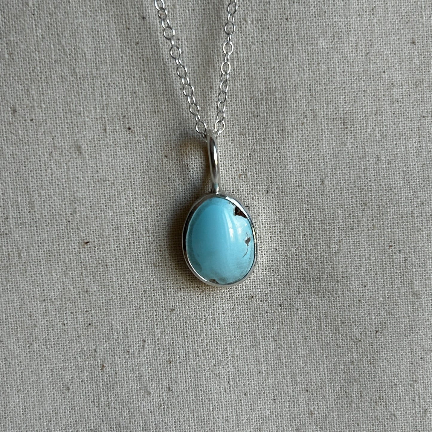 Pale blue turquoise gemstone pendant