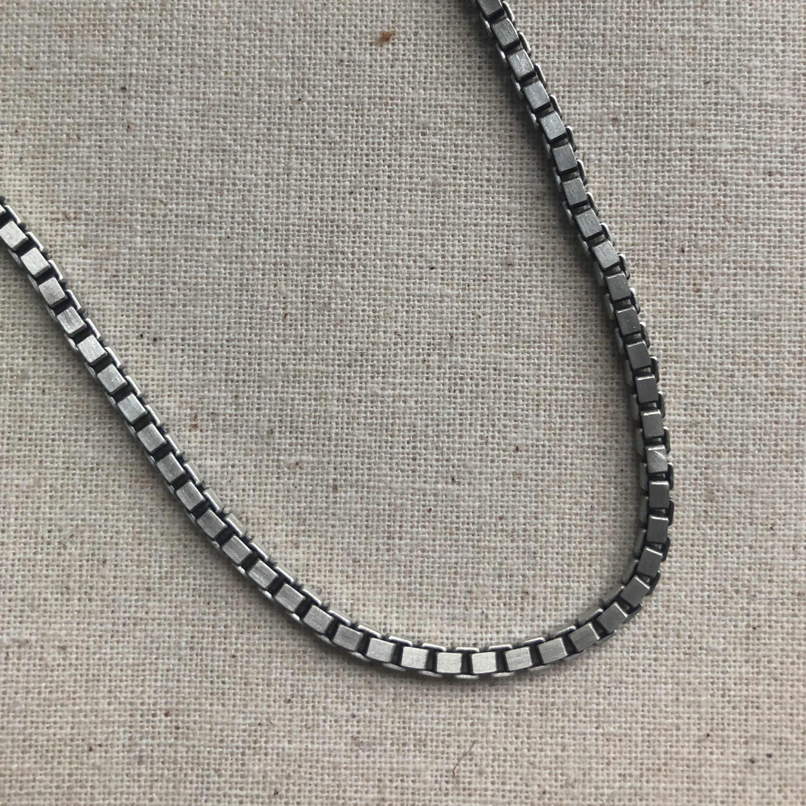 Sterling Silver Men's Box Chain Necklace Amie Jacobs