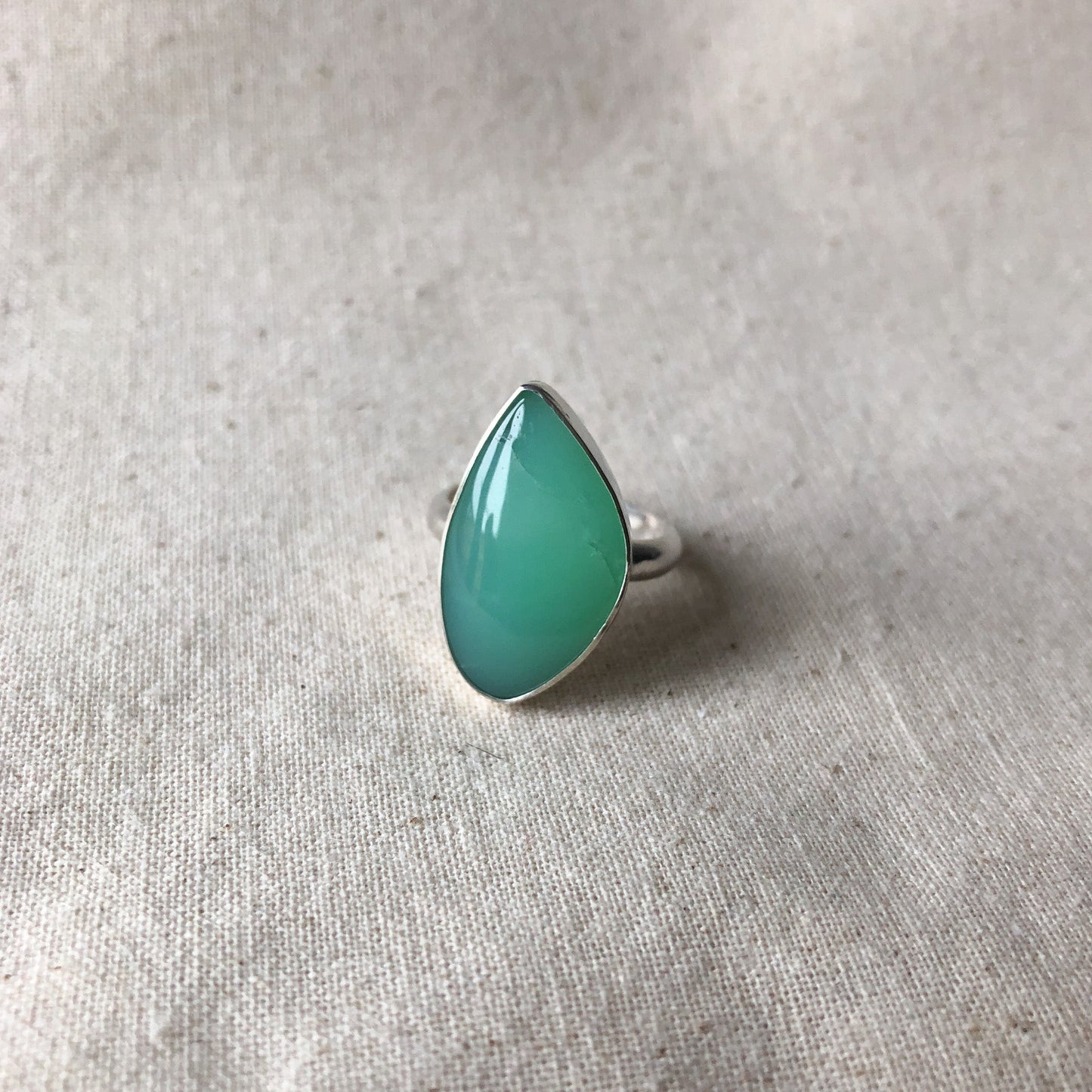 Chrysoprase statement ring