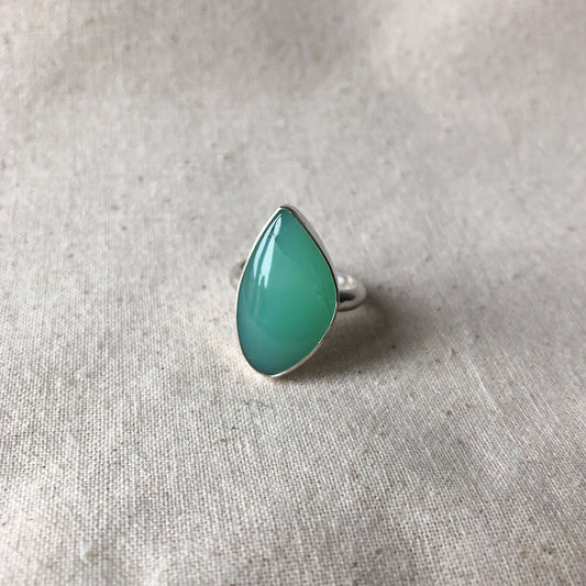 Chrysoprase statement ring