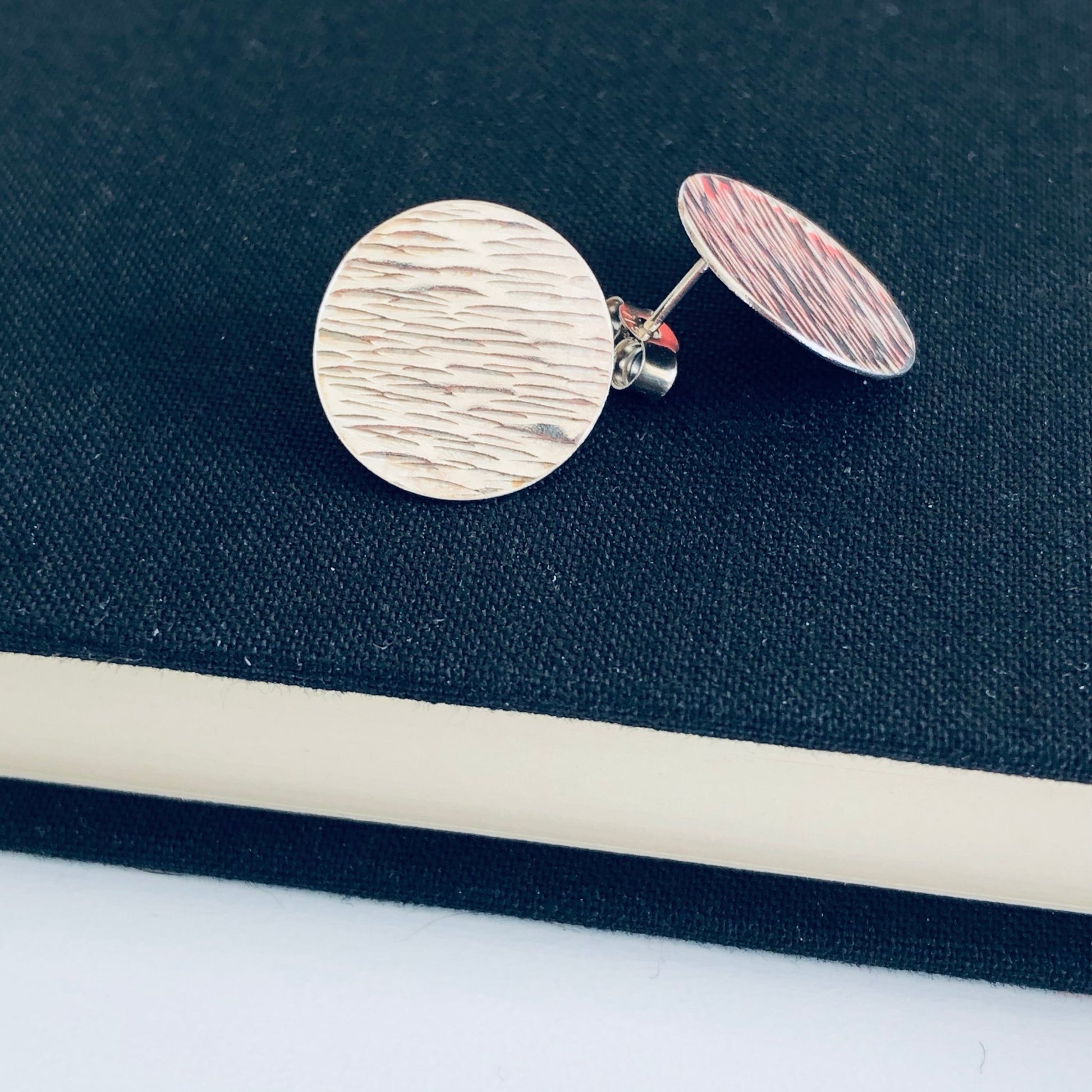 Textured Disc Earrings Made With Recycled Sterling Silver