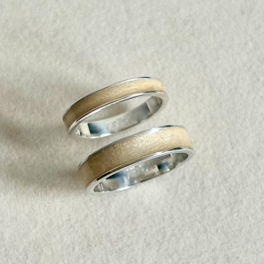 Silver Inlay Memorial Ashes Ring