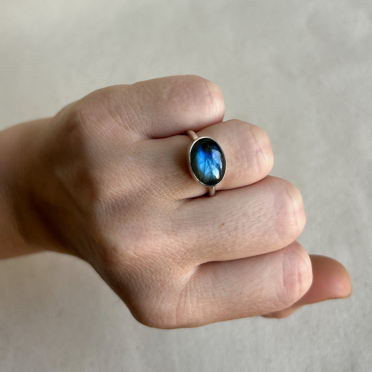 Oval Labradorite Ring