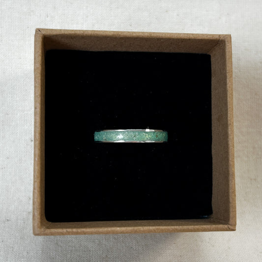 Silver Inlay Memorial Ashes Ring
