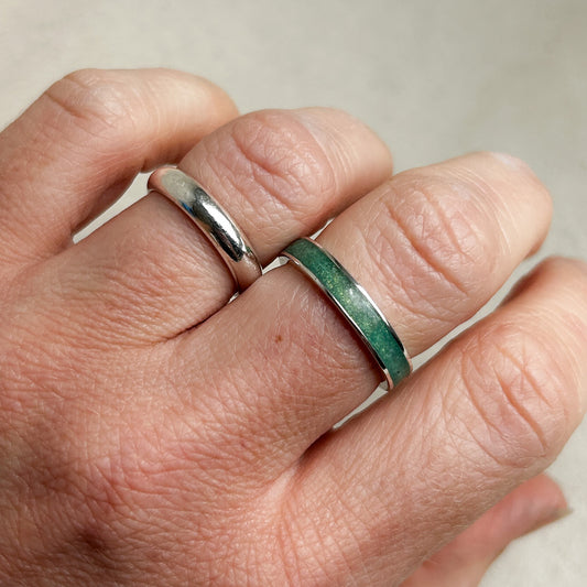 Silver Inlay Memorial Ashes Ring