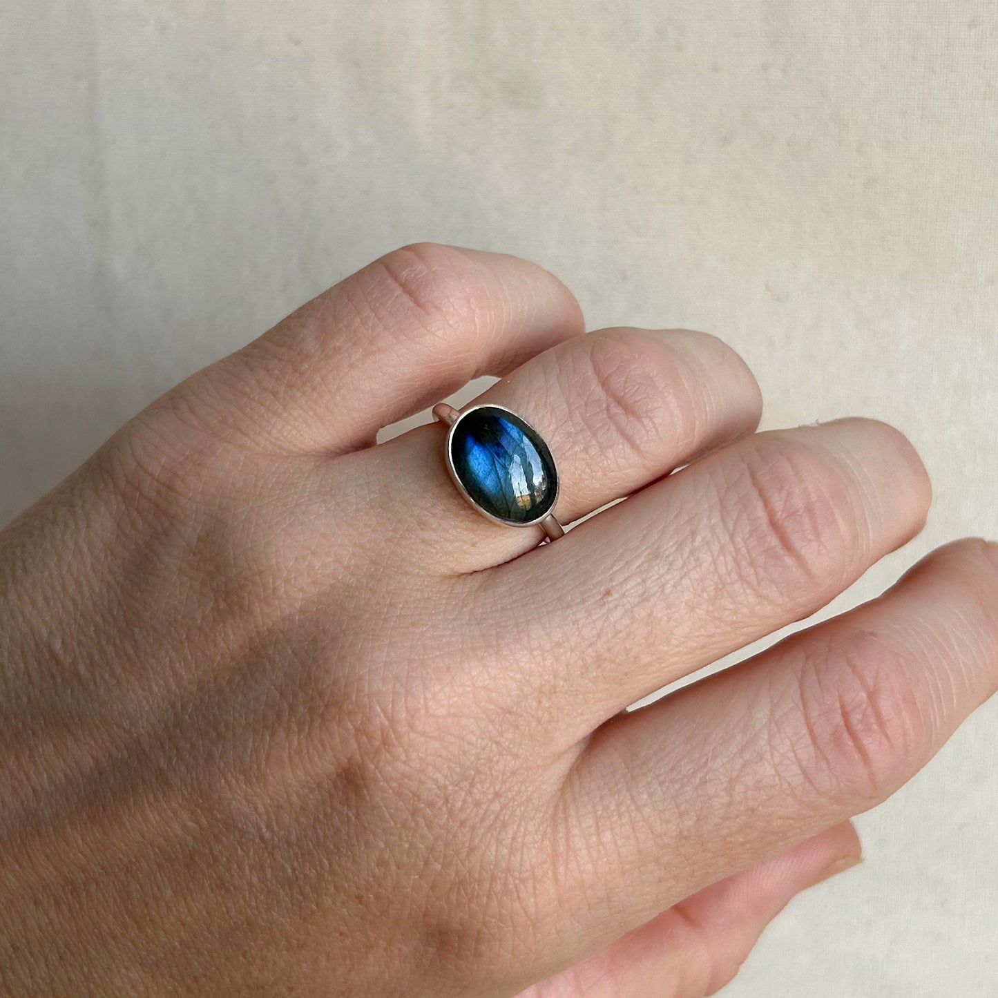 Oval Labradorite Ring