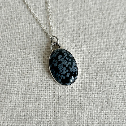 Snowflake Obsidian Pendant