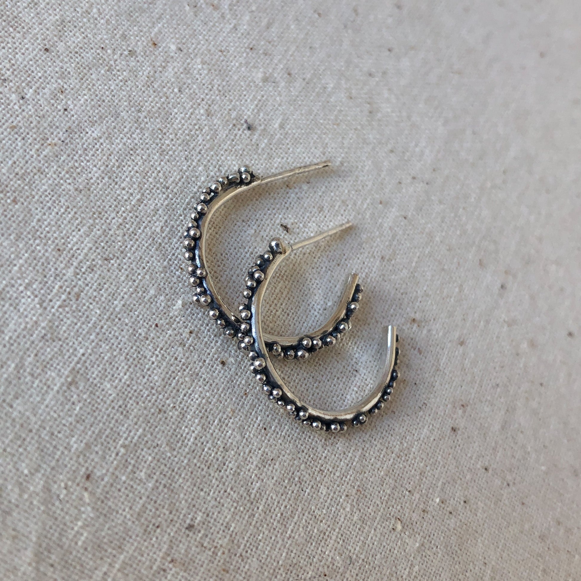 Oxidised Silver Hoop Earrings - Amie Jacobs