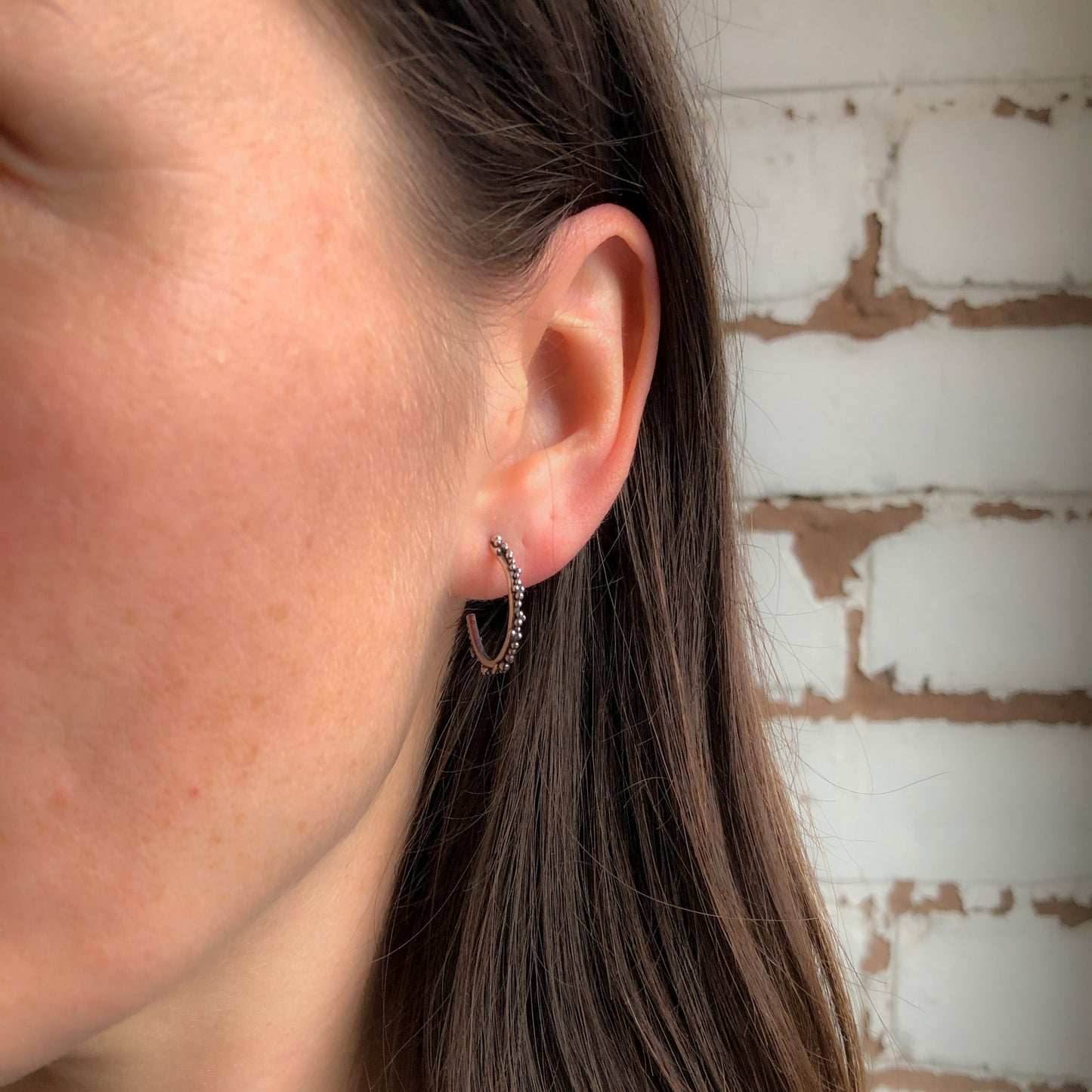 Oxidised Silver Hoop Earrings - Amie Jacobs