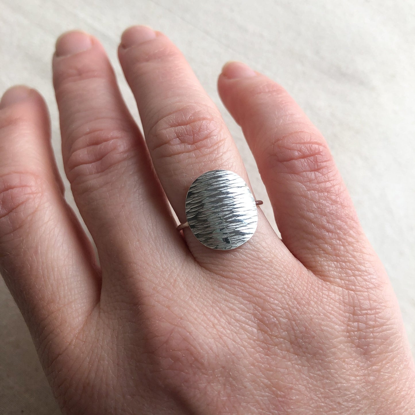 Shimmer Sterling Silver Disc Ring - Amie Jacobs